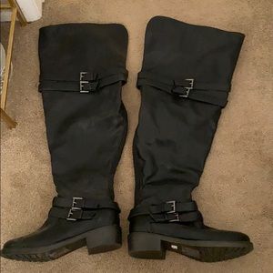 Torrid black over the knee wide calf boots